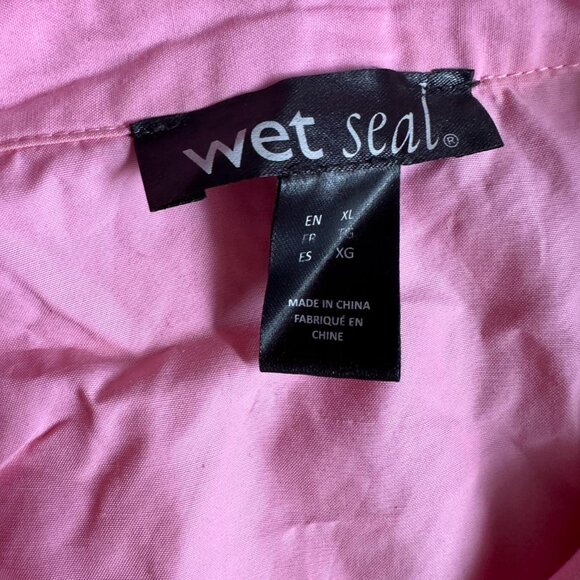 Wet Seal Pink Corset-Back Button Down – Barbiecore, Bimbo, Office Siren - Picture 6 of 8